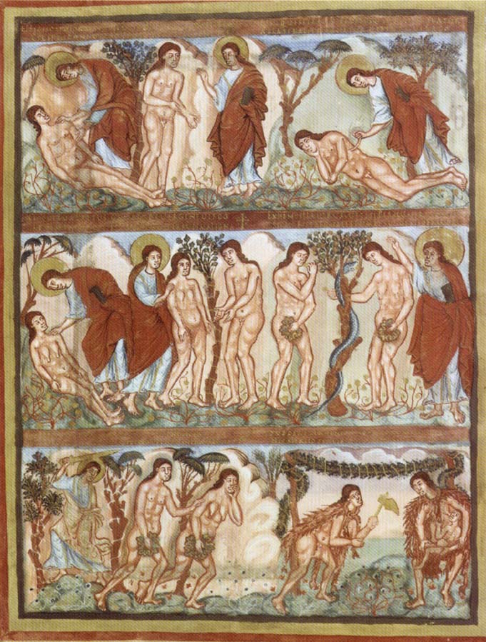 unknow artist Scenes rom Story of Adam and Eve,from the Bible of Charles the Bald